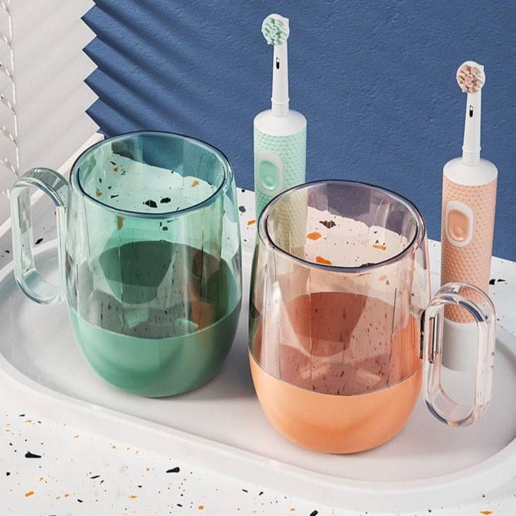 Mouth Wash Cup, Simple Transparent Brushing Mug, Anti Dirty Tooth Cup, Plastic Gargle Cup With Handle, Minimalist Bathroom Tumbler, Bathroom Accessories Mouth Wash Cup, Simple Transparent Brushing Mug, Anti Dirty Tooth Cup, Plastic Gargle Cup With Handle, Minimalist Bathroom Tumbler, Bathroom Accessories